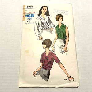 Vogue Vintage 1960's Pattern #6949 Women's Blouse Size 18